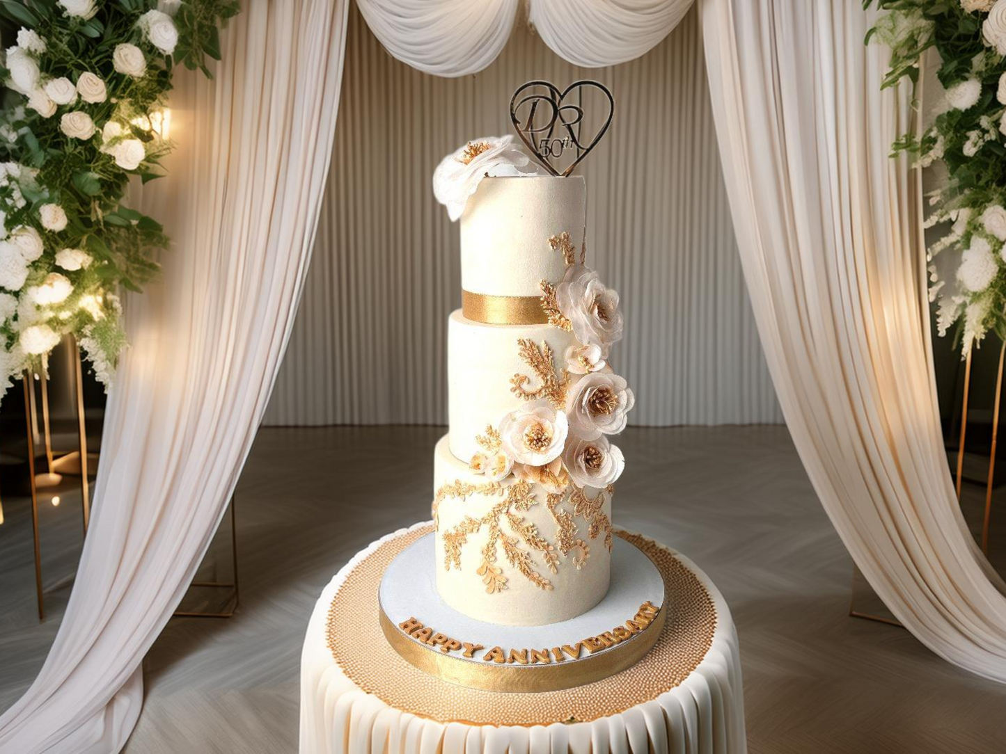 3 Tier 50th Anniversary Cake