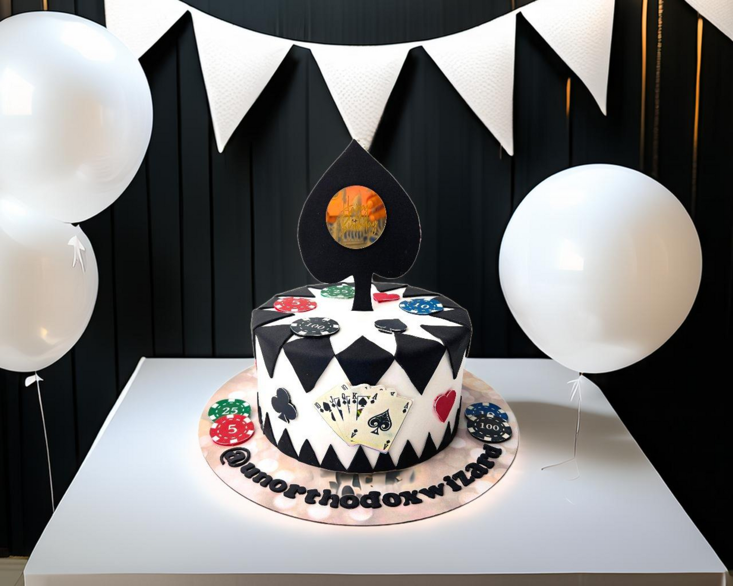 Poker Cards Casino Cake