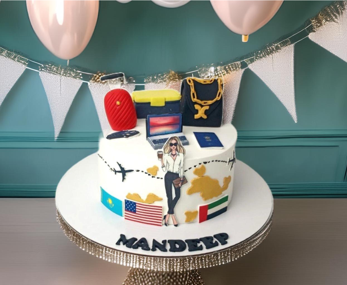 Women Entrepreneur Traveller Cake