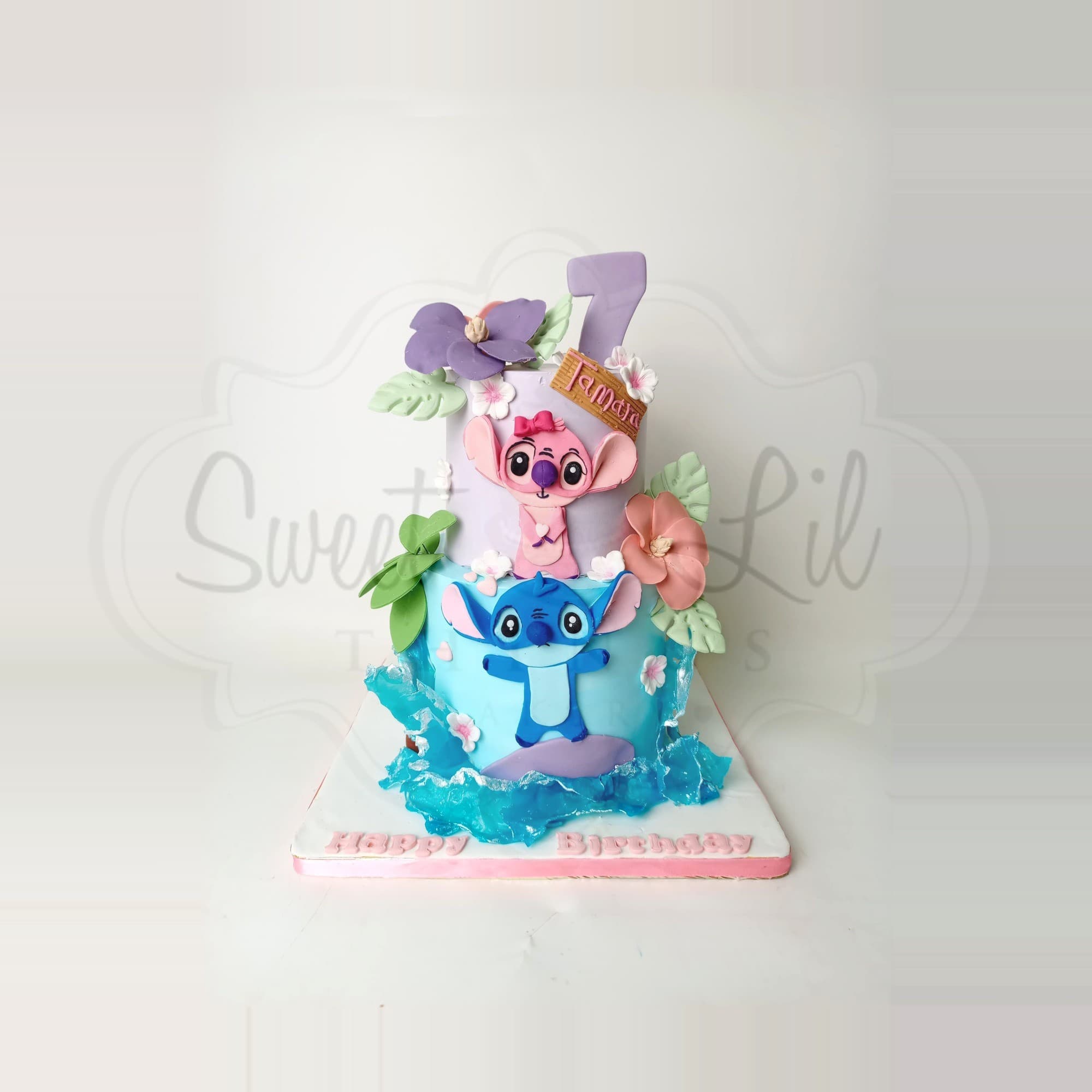 2 Tier Lilo and Stitch Birthday Cake