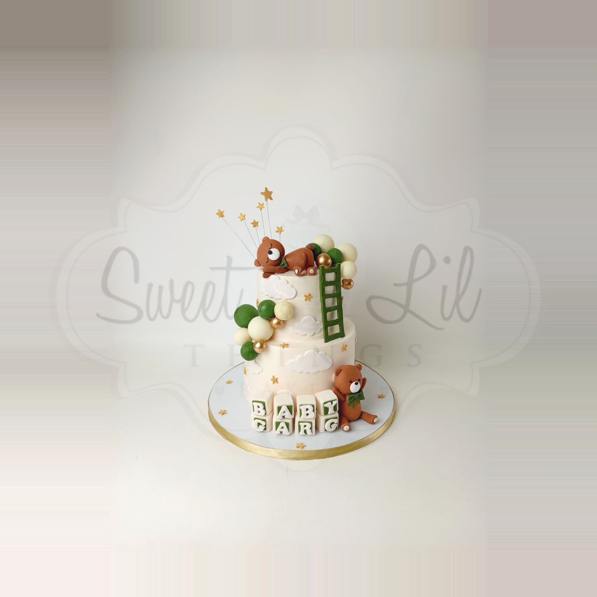 2 Tier Teddy Bear Baby Shower Cake