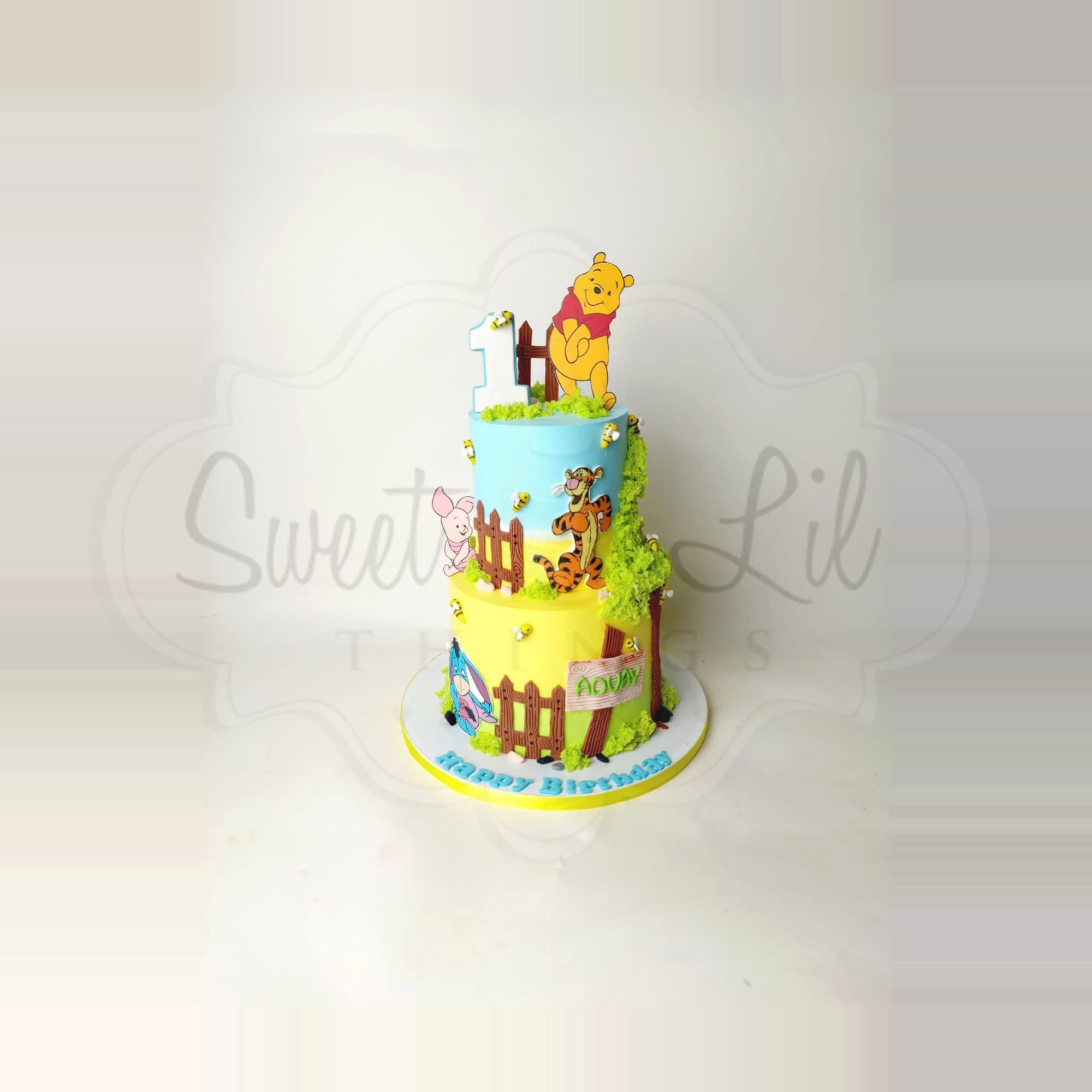 2 Tier Winnie the Pooh Birthday Cake