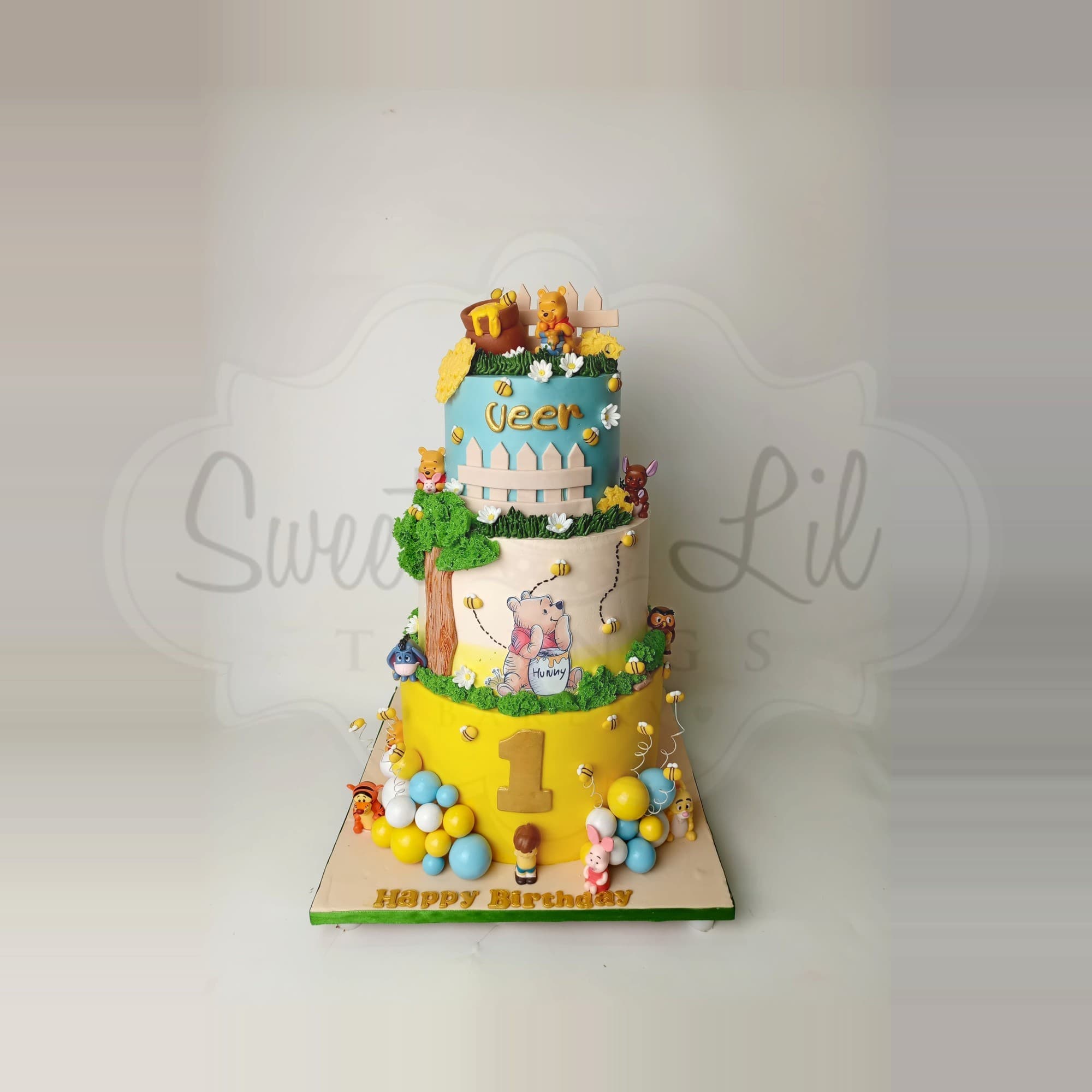 3 Tier Winnie the Pooh Birthday Cake