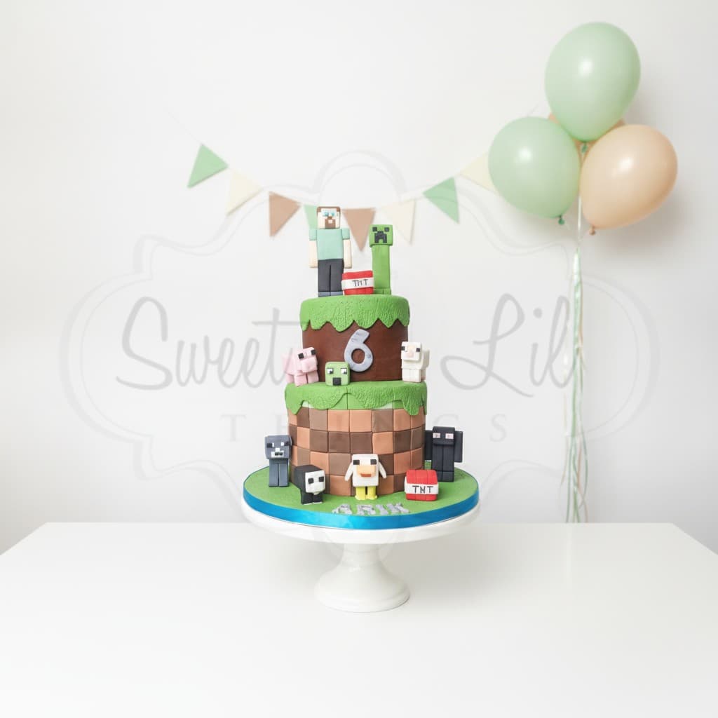 Minecraft Game Birthday Cake