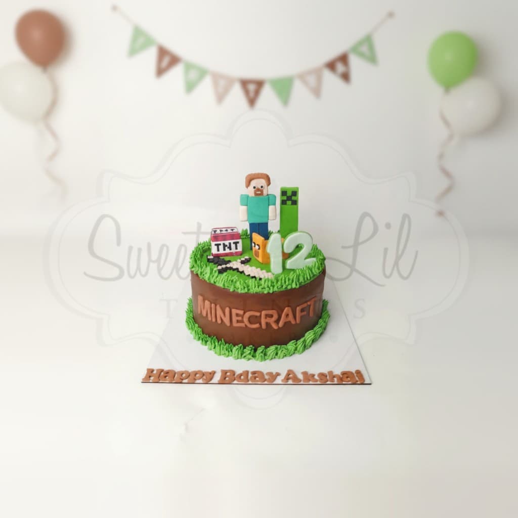 Minecraft Game Birthday Cake