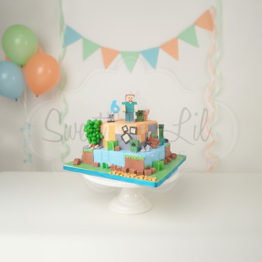Minecraft Game Birthday Cake