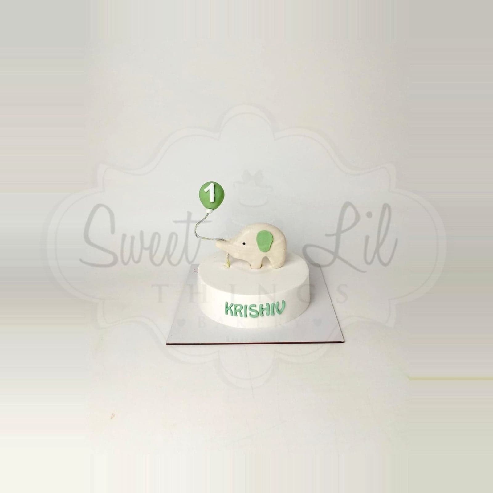 Baby Elephant First Birthday Cake photo 2