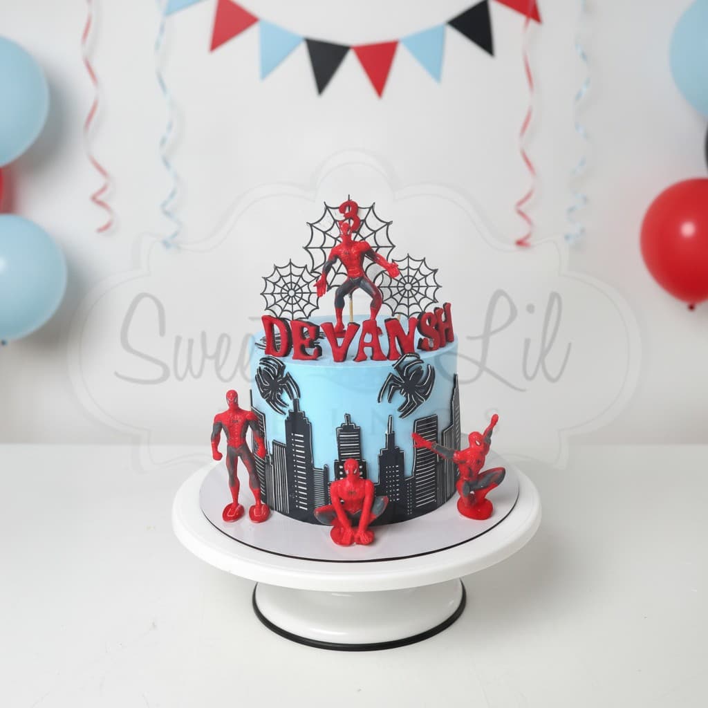 Spiderman theme Cake