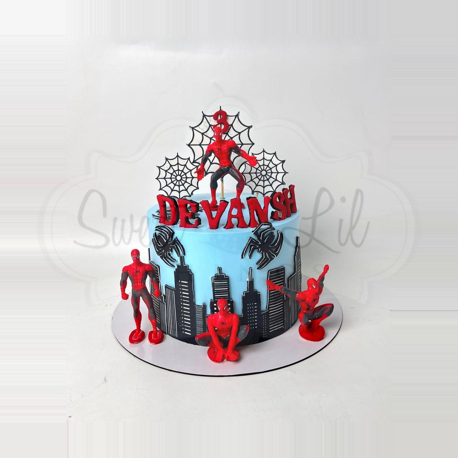 Spiderman theme Cake photo 2