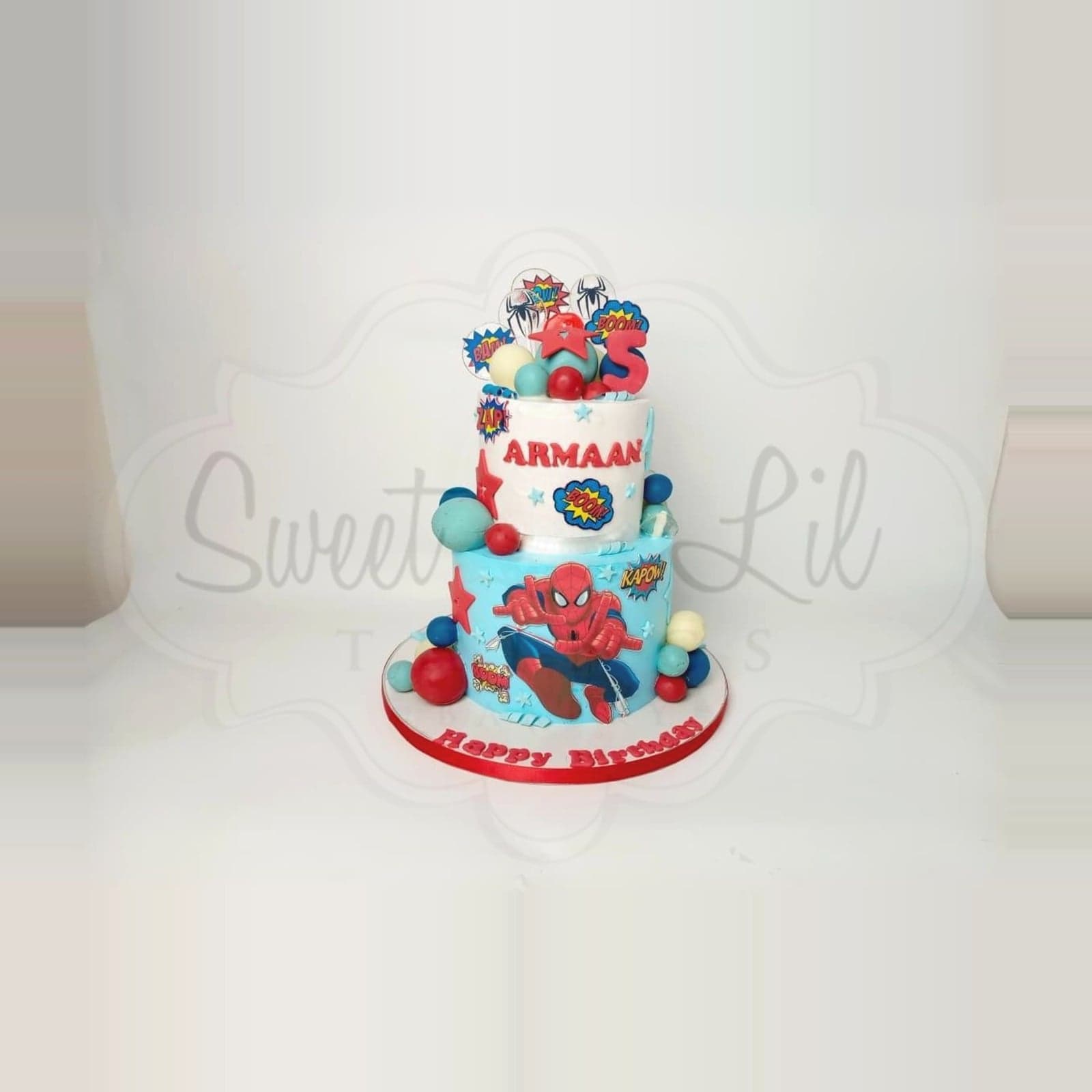 Spiderman theme Cake photo 2