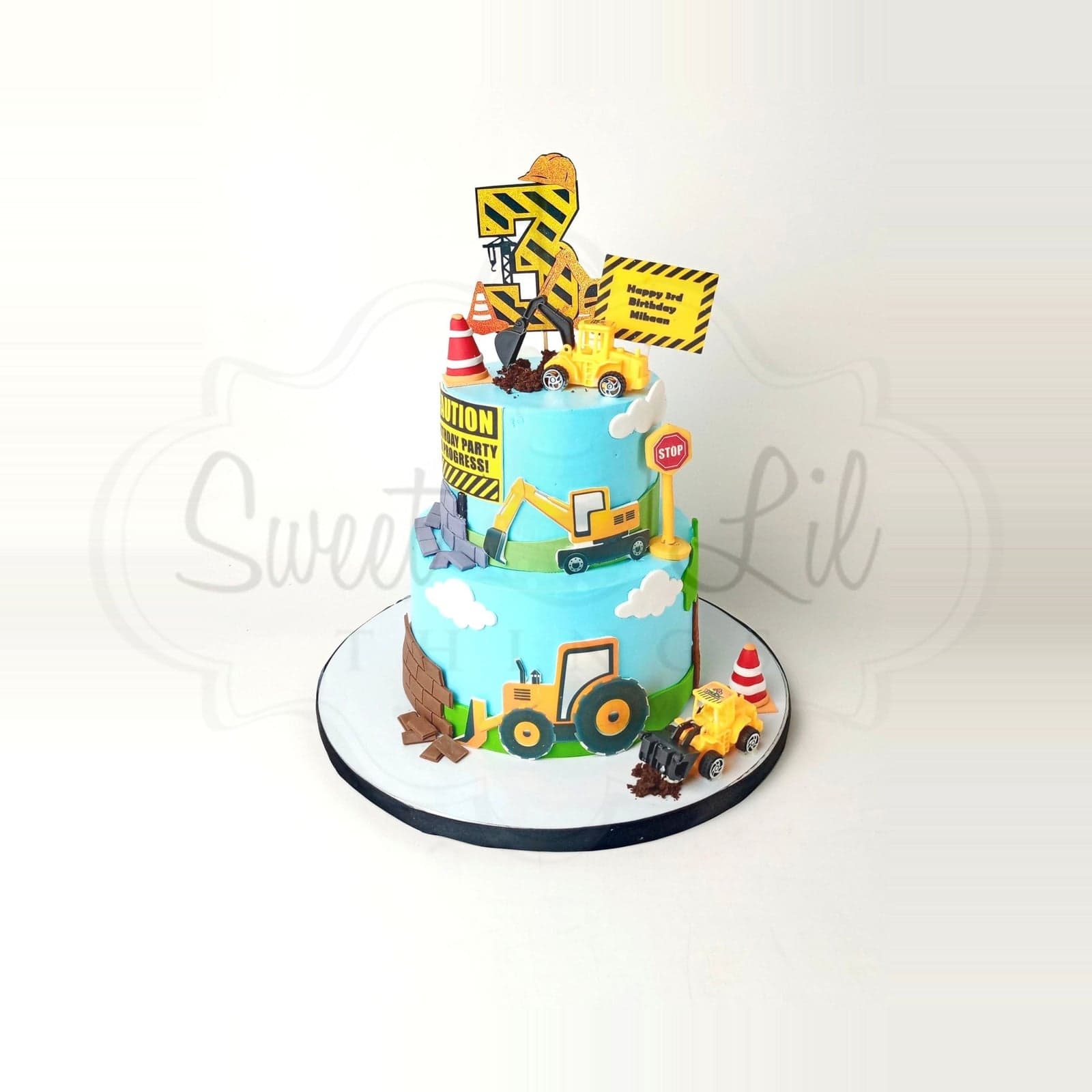 Construction theme Birthday Cake photo 2