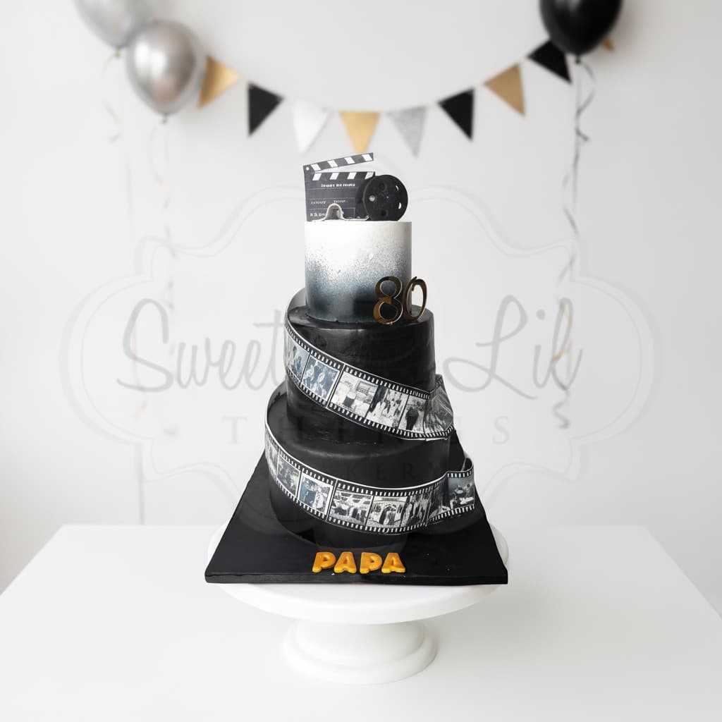Photo reel 80th Birthday Cake