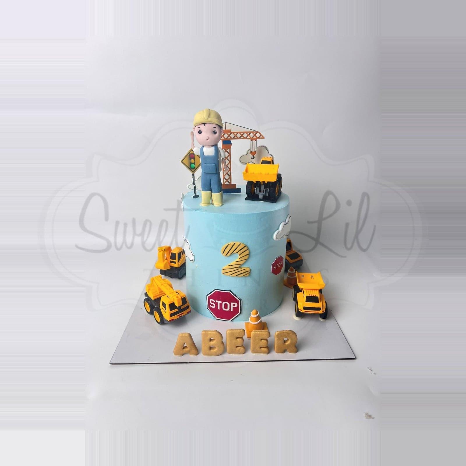 Construction theme Birthday Cake photo 2