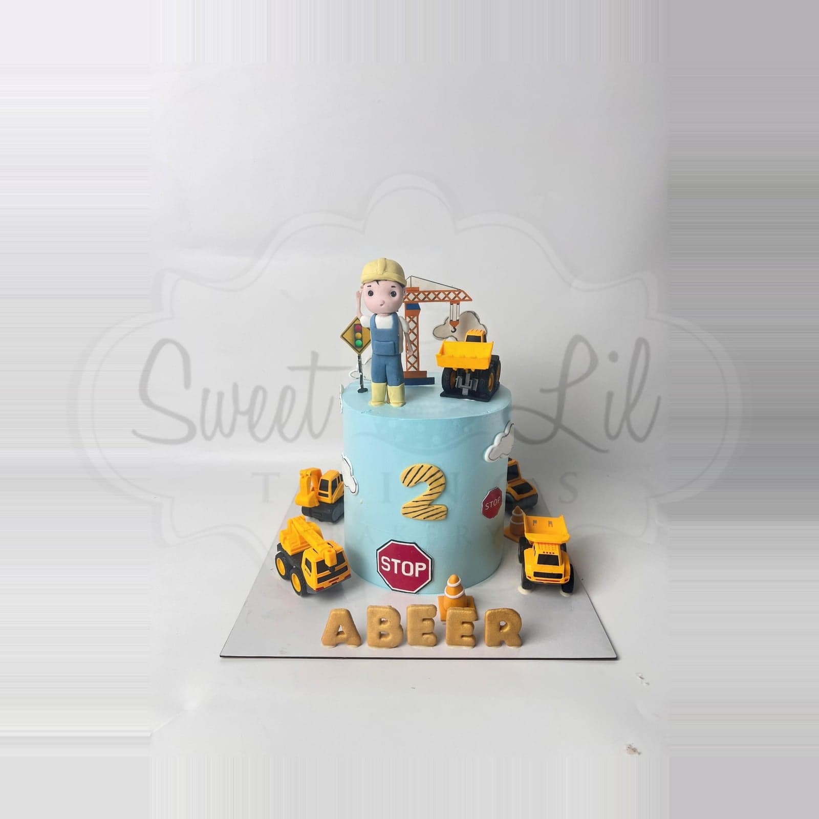 Construction theme Birthday Cake photo 3