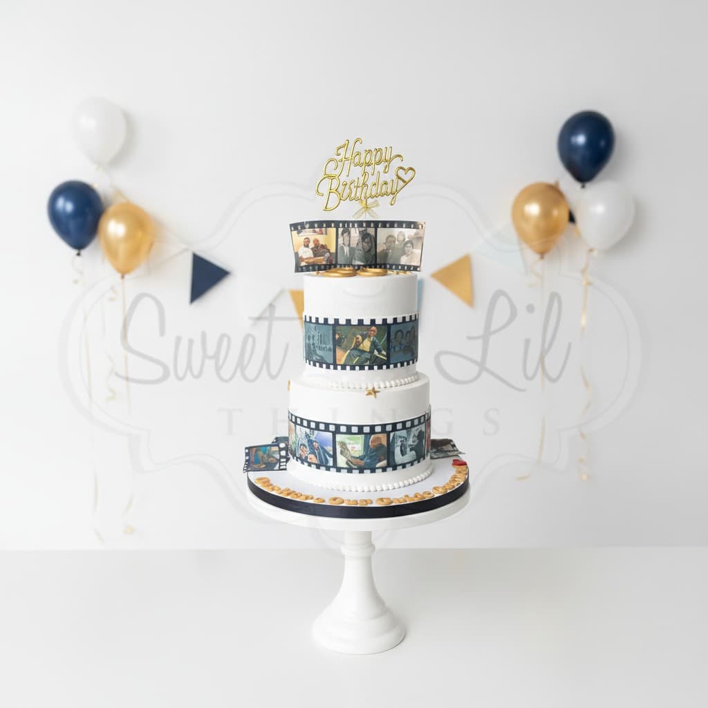 Photo reel 80th Birthday Cake