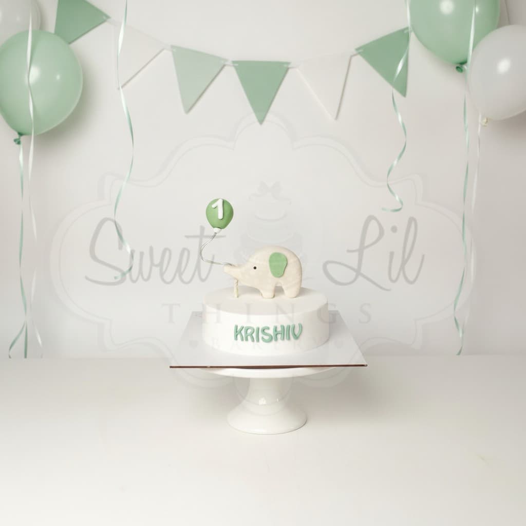 Baby Elephant First Birthday Cake