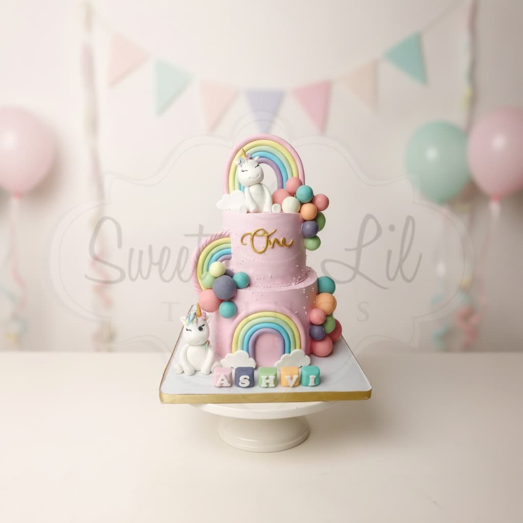 Unicorn Rainbow Birthday Cake