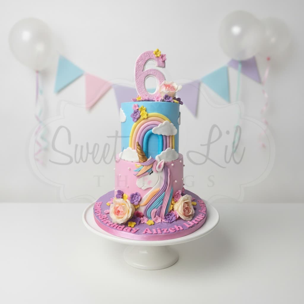Unicorn Rainbow Birthday Cake