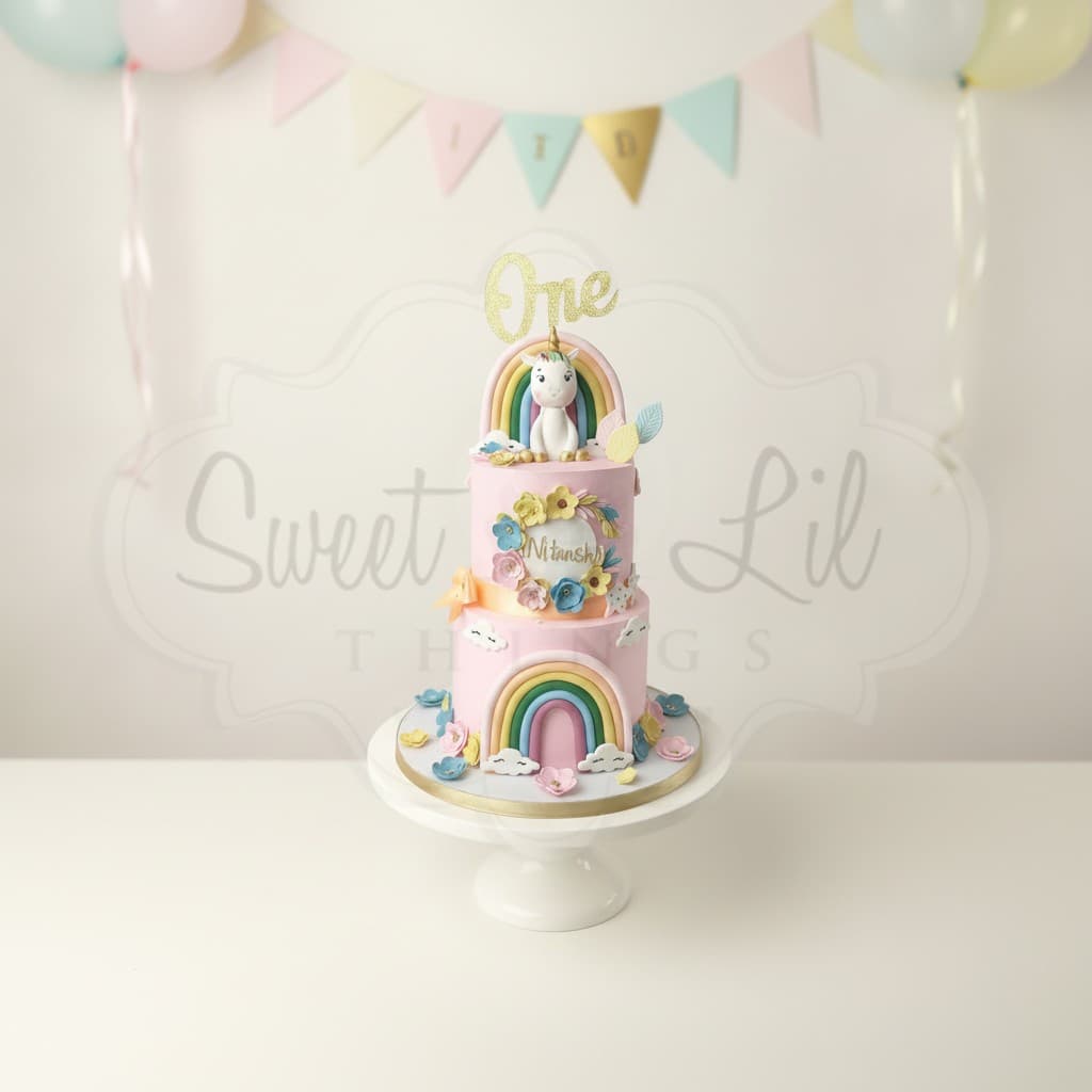 Unicorn Rainbow Birthday Cake