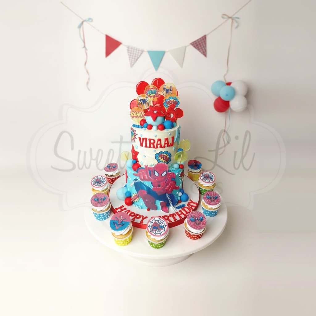Spiderman theme Cake