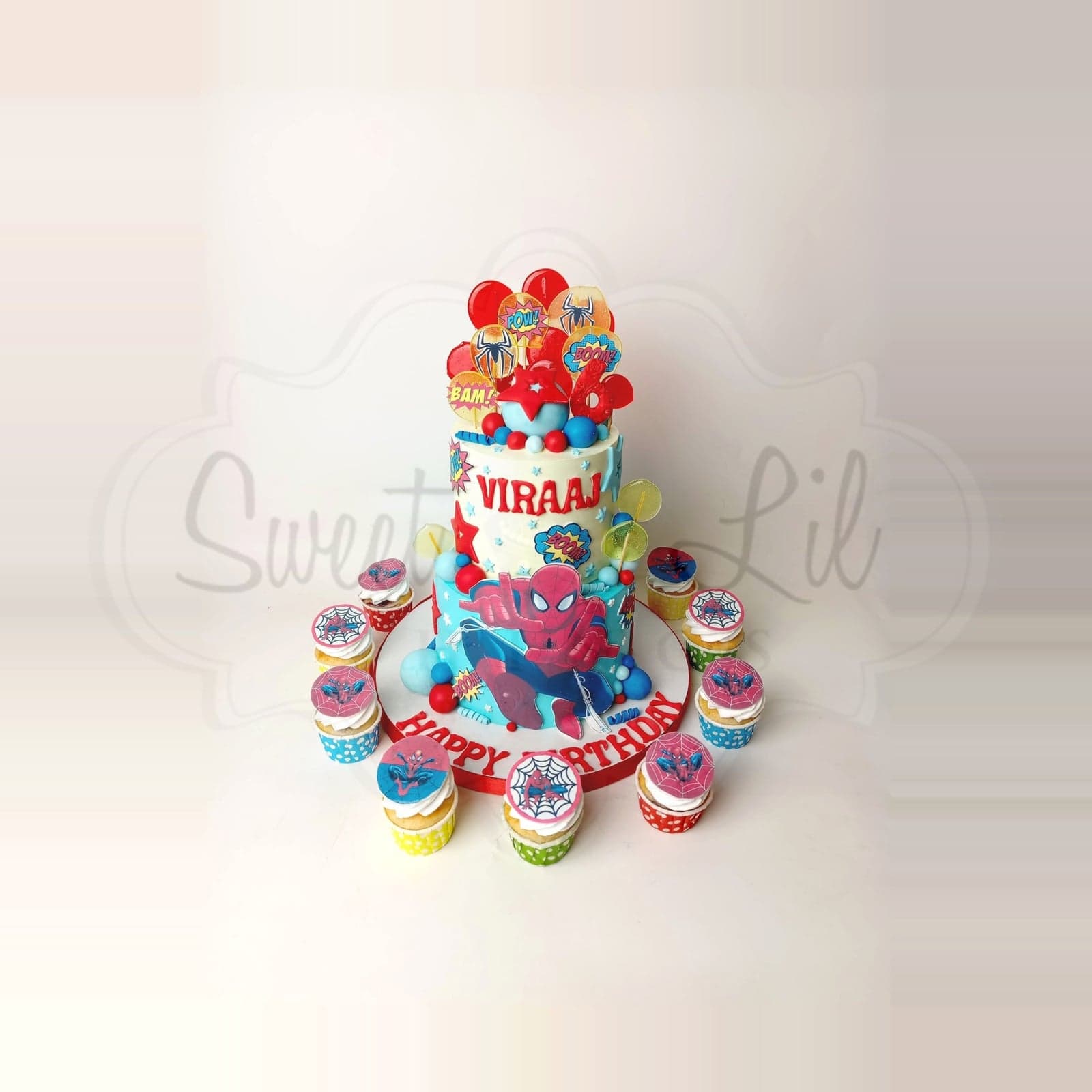 Spiderman theme Cake photo 2