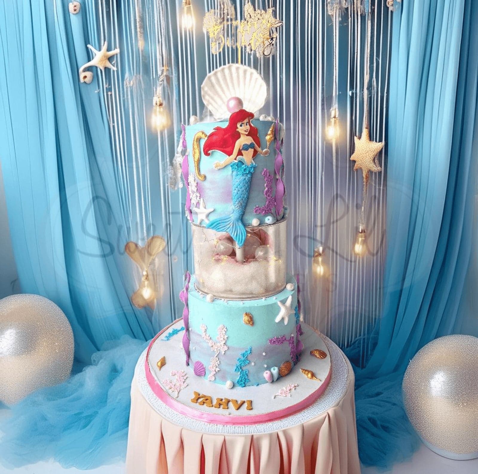 Ariel Mermaid Princess Cake