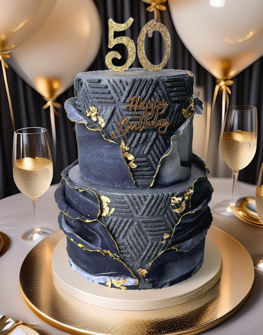 2 Tier 50th Birthday Cake
