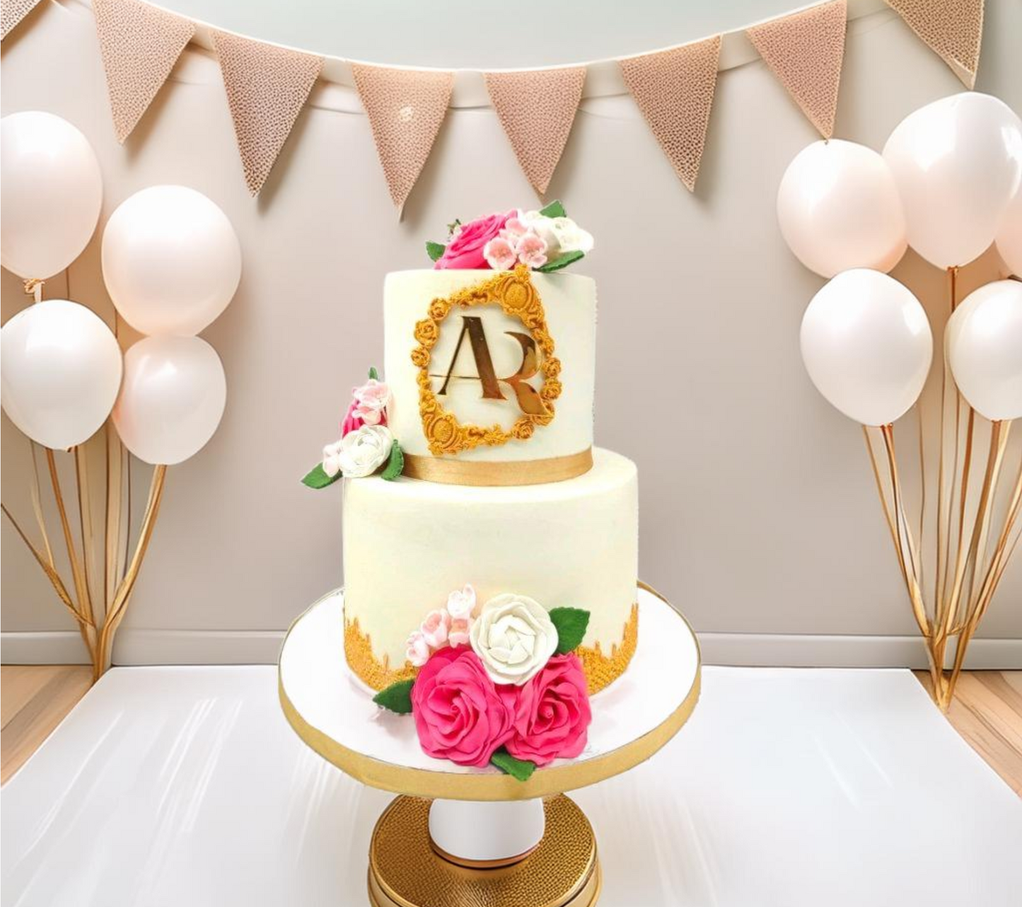 2 Tier Engagement Cake