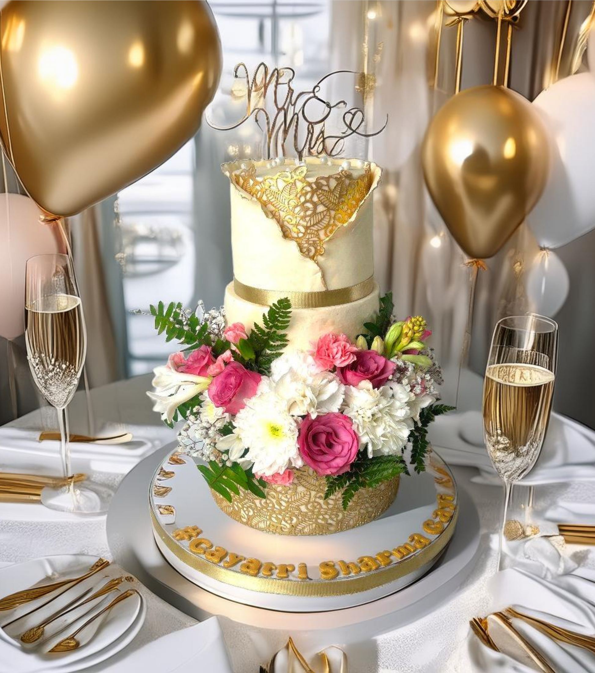 3 Tier Engagement Cake