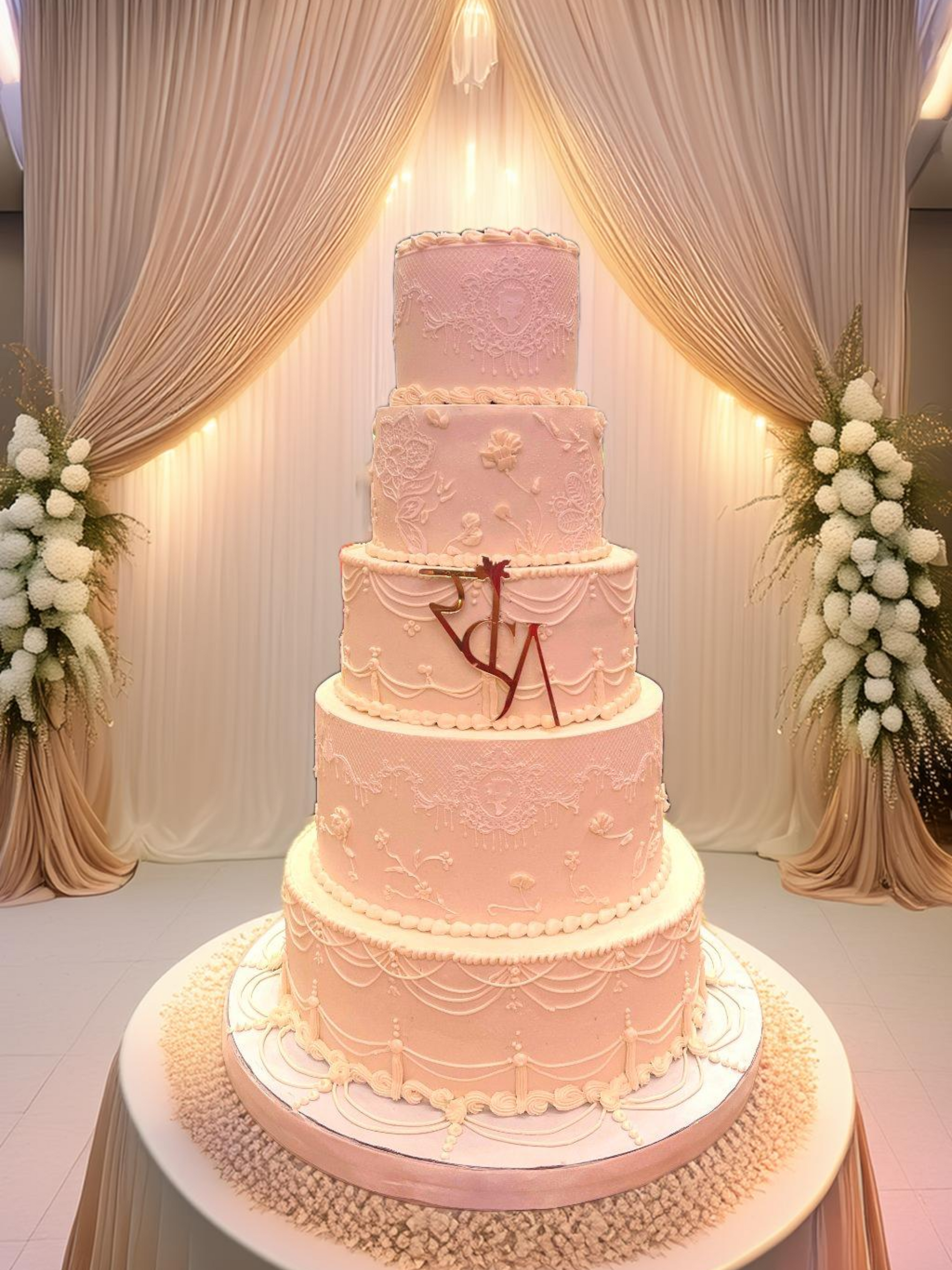 5 Tier Grand Wedding Cake
