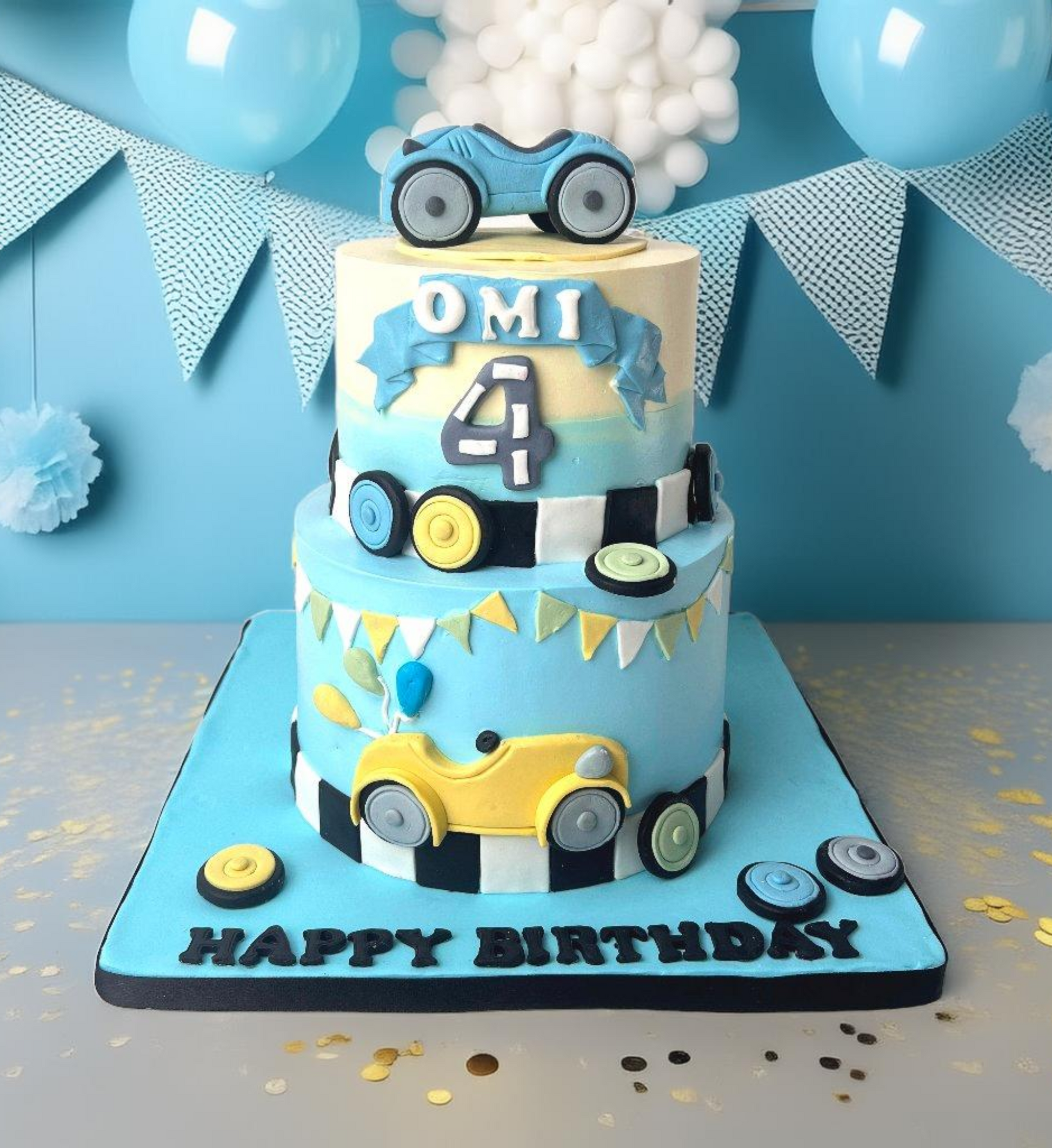 Car Racing Birthday Cake