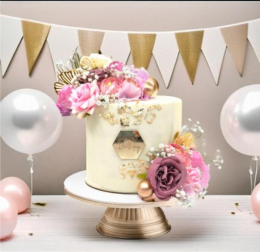 Gold Leaf Birthday Cake