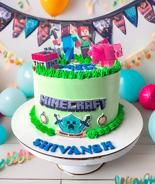 Minecraft Game Birthday Cake