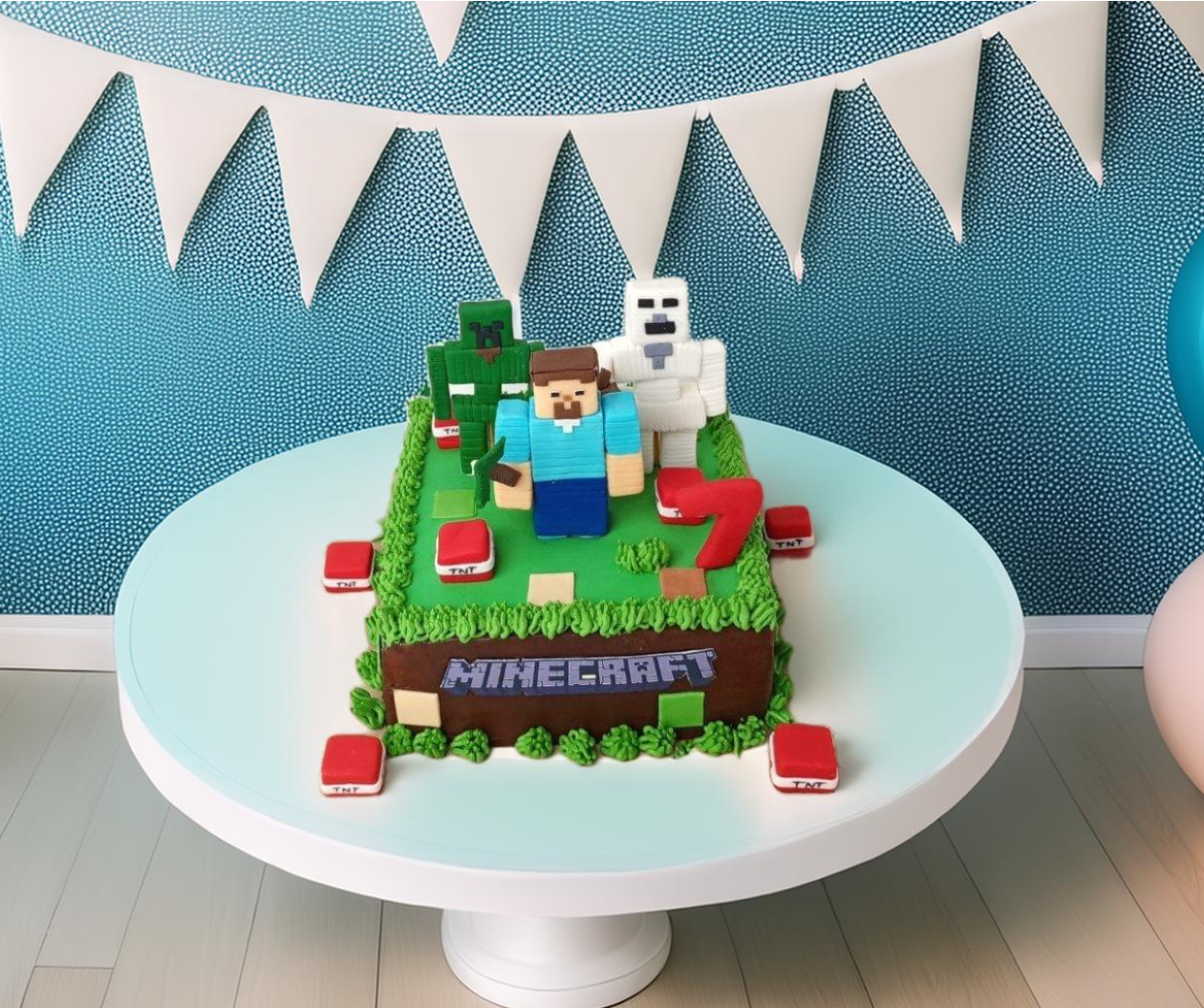 Minecraft Game Birthday Cake