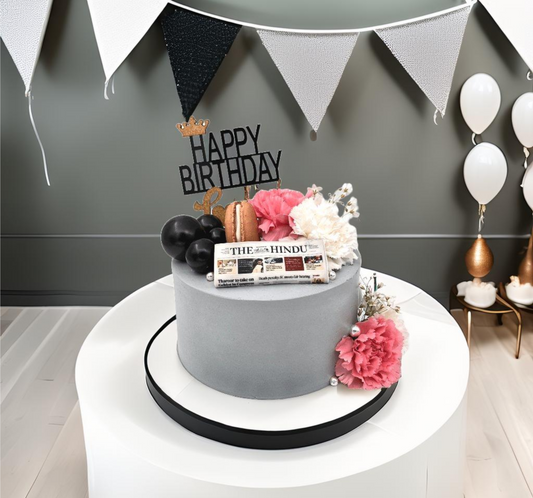 Newspaper theme birthday cake for dad