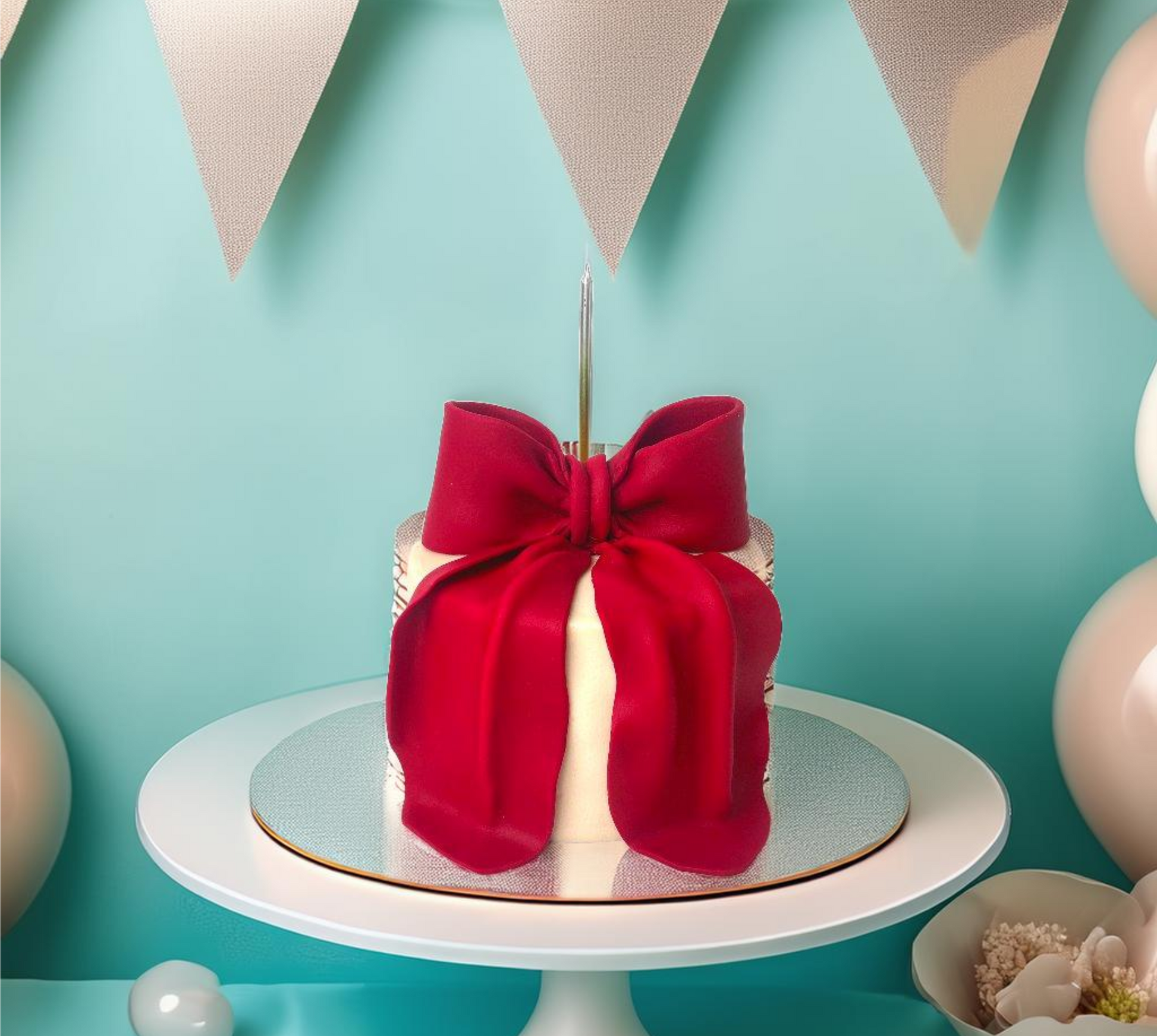 Red Bow Birthday Cake