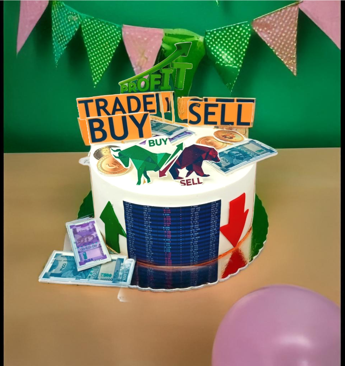 Stock Market Birthday Cake