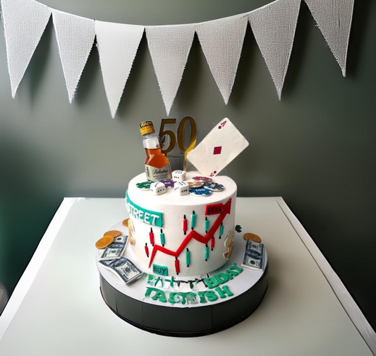 Stock Trader Gambler Birthday Cake