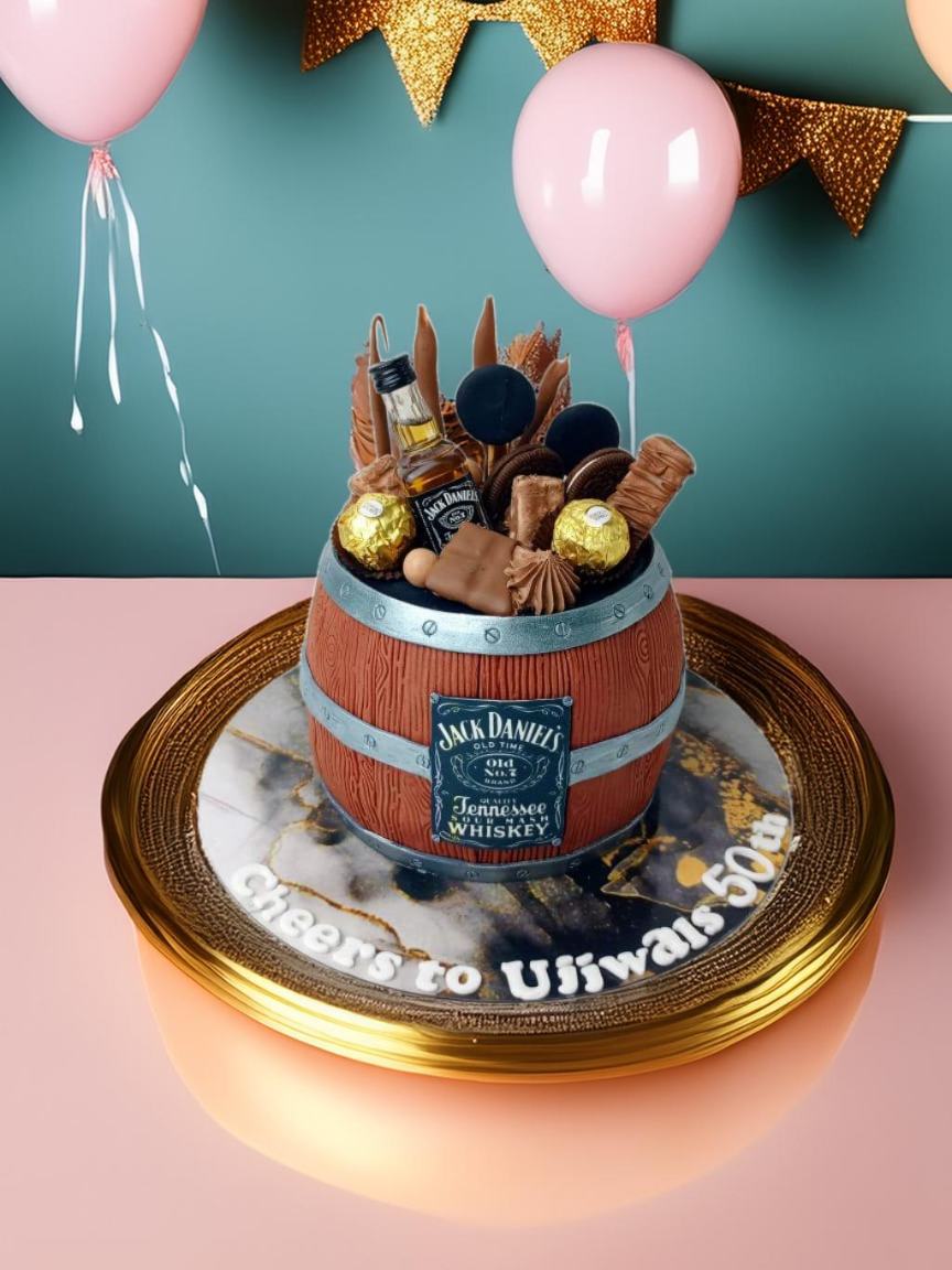 Whisky Barrel Birthday Cake
